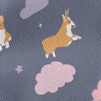 Starry Sky Unicorn Corgi Standard Corduroy