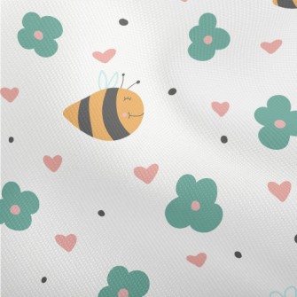 Bee And Small Green Flower Dobby