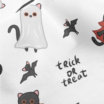 Halloween Black Cat Bat Micro Fleece