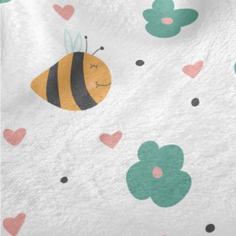 Bee And Small Green Flower Minky