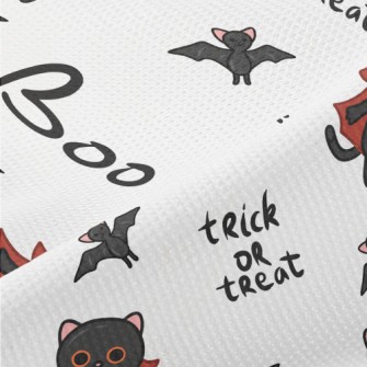 Halloween Black Cat Bat Piqué