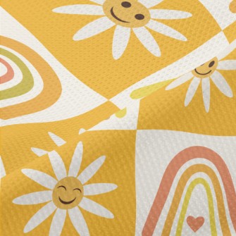 Smiley Flower Rainbow Piqué