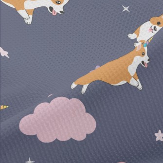 Starry Sky Unicorn Corgi Piqué