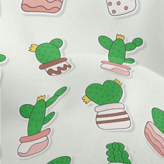 Succulent Cactus Potted Plants Lightweight Performance Linen