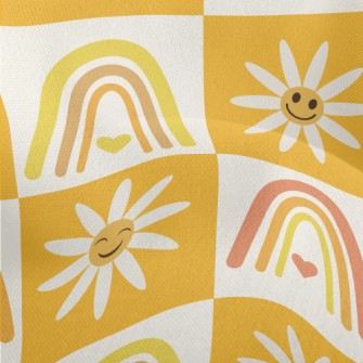 Smiley Flower Rainbow Lightweight Performance Linen