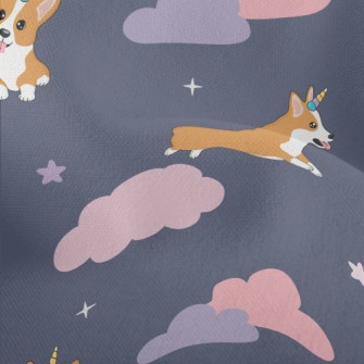 Starry Sky Unicorn Corgi Lightweight Performance Linen