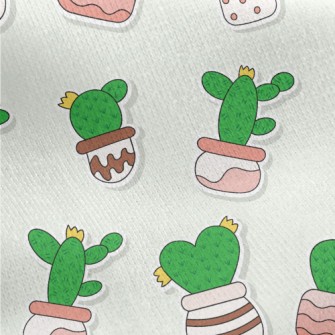 Succulent Cactus Potted Plants Jersey Backed Fleece