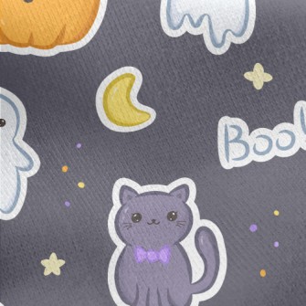 Super Cute Halloween Pumpkin Jersey Backed Fleece