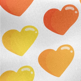 Cartoon Glossy Love Heart Jersey Backed Fleece
