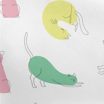 Colorful Yoga Cat Pongee