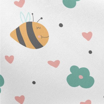 Bee And Small Green Flower Pongee