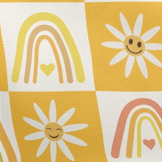 Smiley Flower Rainbow Pongee