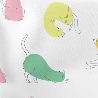 Colorful Yoga Cat Lightweight Cotton Poplin