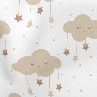 Clouds Dotted With Falling Sta Lightweight Cotton Poplin