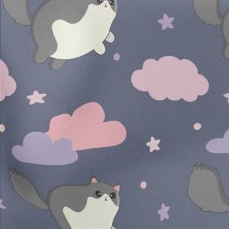 Kitten On The Cloud Lightweight Cotton Poplin