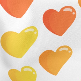 Cartoon Glossy Love Heart Lightweight Cotton Poplin