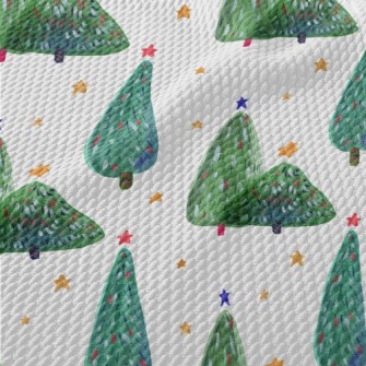 Cute Style Christmas Tree Birdseye Piqué