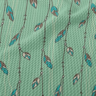 Long Feather Pendant Birdseye Piqué