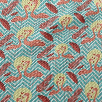 Flamingo In Love Birdseye Piqué