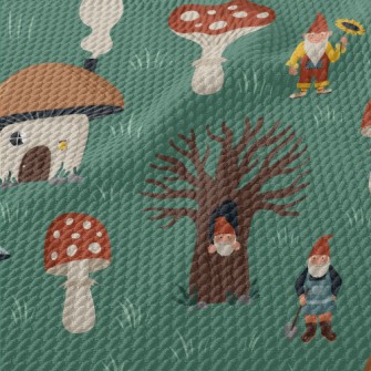 Mushroom Village Elf Birdseye Piqué