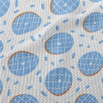 Water Blue Checkered Donut Birdseye Piqué
