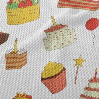 Various Celebration Cakes Birdseye Piqué