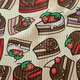 Strawberry Chocolate Cake Birdseye Piqué