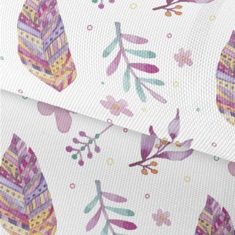 Watercolor Doodle Leaves Waterproof Oxford