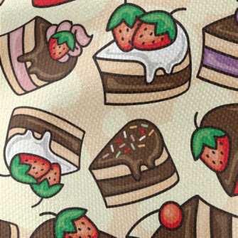 Strawberry Chocolate Cake Waterproof Canvas