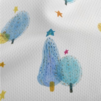Watercolor Christmas Tree Athletic Mesh Flat Back