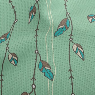 Long Feather Pendant Athletic Mesh Flat Back
