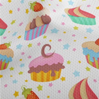 Colorfully Decorated Cupcakes Athletic Mesh Flat Back