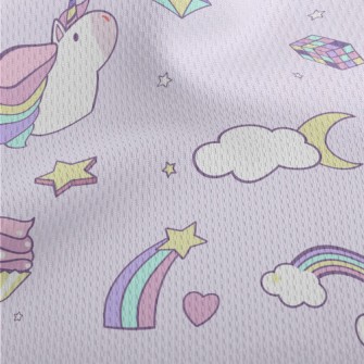 Colored Diamond Unicorn Athletic Mesh Flat Back