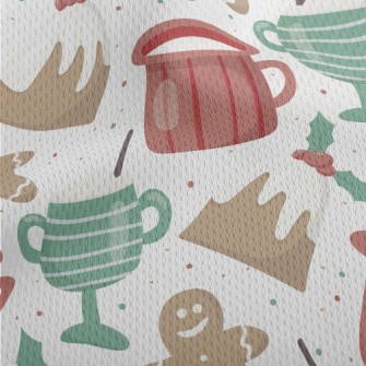 Gingerbread Cookies With Cup Athletic Mesh Flat Back