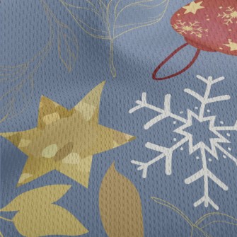 Snowflake Gold Star Decoration Athletic Mesh Flat Back