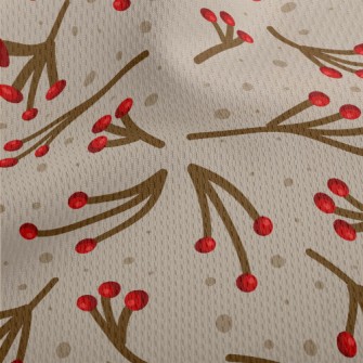 Small Berry Branch Athletic Mesh Flat Back