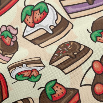 Strawberry Chocolate Cake Performance Linen