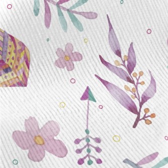 Watercolor Doodle Leaves Standard Corduroy