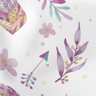 Watercolor Doodle Leaves Stretch Ponte