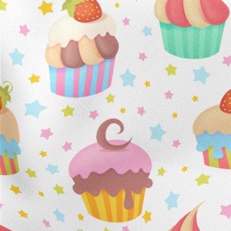 Colorfully Decorated Cupcakes Stretch Ponte