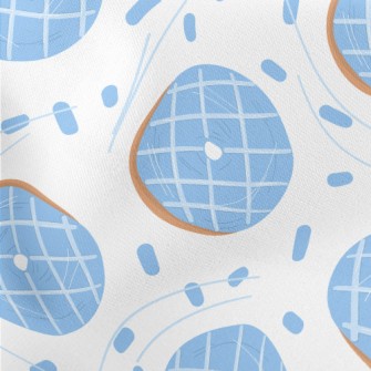 Water Blue Checkered Donut Stretch Ponte