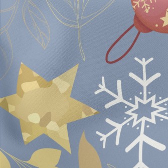 Snowflake Gold Star Decoration Stretch Ponte