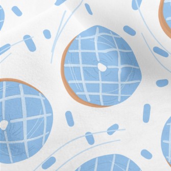 Water Blue Checkered Donut Micro Fleece