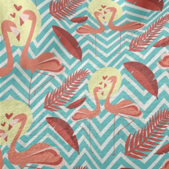 Flamingo In Love Minky