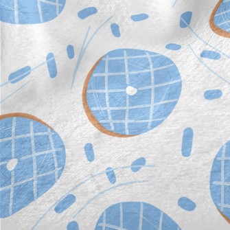 Water Blue Checkered Donut Minky