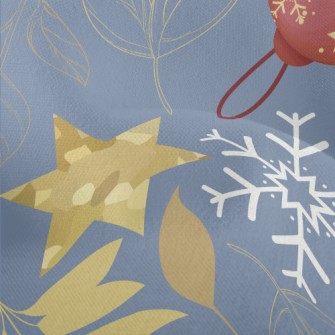 Snowflake Gold Star Decoration Lightweight Performance Linen