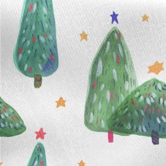 Cute Style Christmas Tree Jersey Backed Fleece
