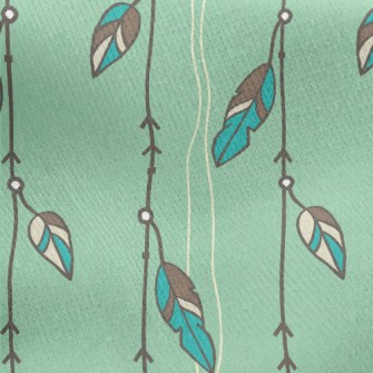 Long Feather Pendant Jersey Backed Fleece