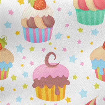 Colorfully Decorated Cupcakes Jersey Backed Fleece