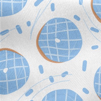 Water Blue Checkered Donut Jersey Backed Fleece